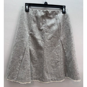 United Colors of Benetton Grey Wool Blend A-Line Lace Edge Shirt - Size 38/US 8